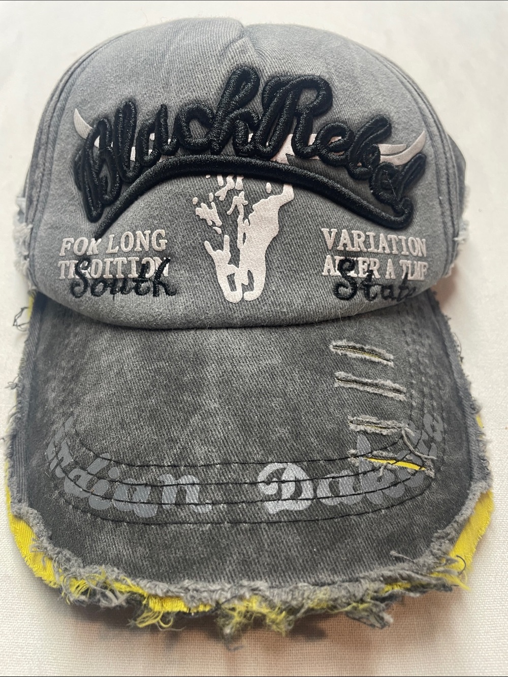 Black Rebel Indian Dakota Distressed Baseball Hat Adjustable Size
